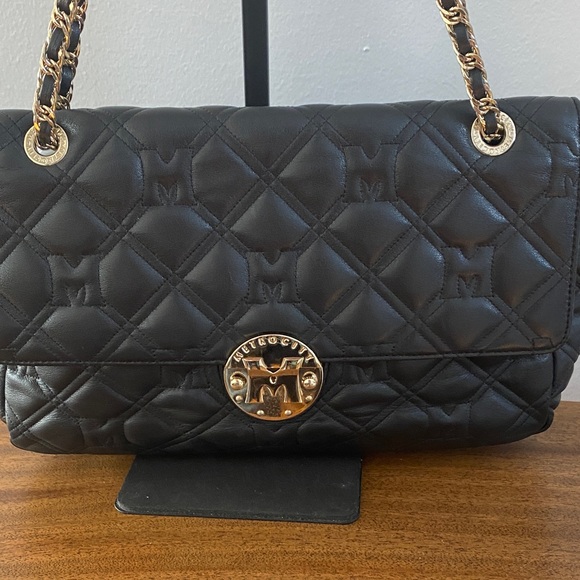 METROCITY Black Quilted Leather Shoulder Bag W/Gold-Tone Chain Strap & Hardware - Picture 14 of 14